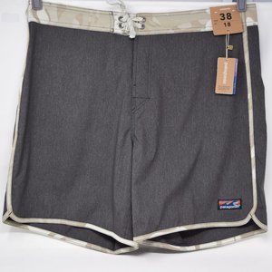 Patagonia Wavefarer Boardshorts Men 38 New Grey Swim Vacation Beach Pool Summer